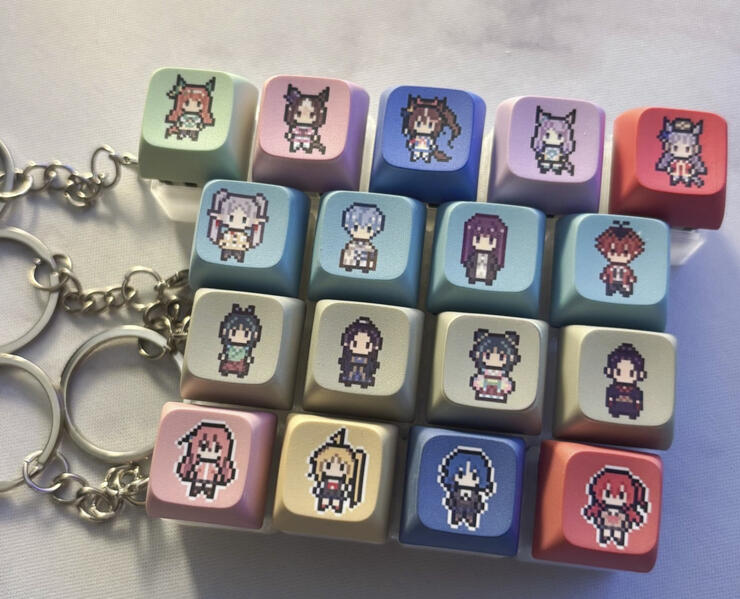 Anime Keycap Keychains (Uma, Frierien, Apothecary, Bocchi)